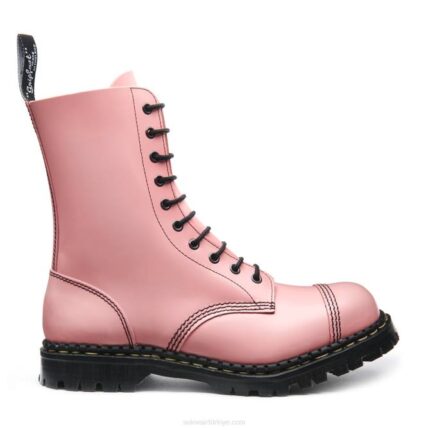 Solovair Allık Pembe Hi-shine 10 Gözlü çelik Burunlu Derby Botu Erkekler F4d4117