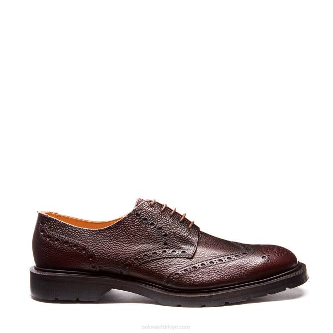 Solovair Bordo Gözleme 5 Gözlü Gibson Brogue Ayakkabı Erkekler F4d4173 - Image 1