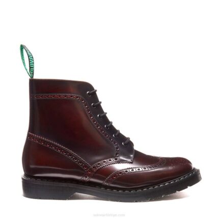 Solovair Bordo Masaj 6 Gözlü Brogue Bot Erkekler F4d419
