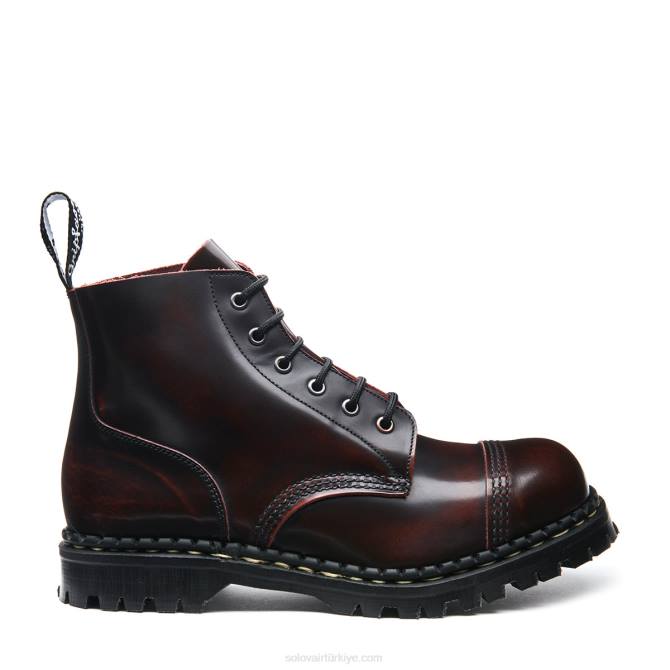 Solovair Bordo Oval 6 Gözlü çelik Burunlu Derby çizme Kadınlar F4d4302 - Image 1