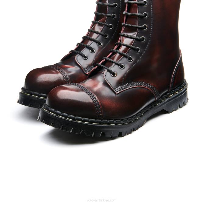 Solovair Bordo Silme 10 Gazlı çelik Burunlu Derby Botu Kadınlar F4d4325 - Image 4