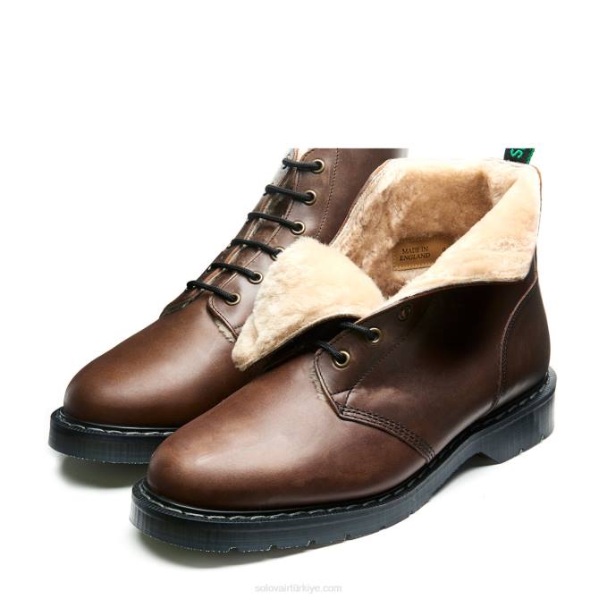 Solovair Gaucho Crazy Horse Kürklü Astarlı 6 Gözlü Astronot çizmesi Kadınlar F4d4242 - Image 1