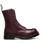Solovair Oxblood Hi-shine 10 Gözlü çelik Burunlu Derby Botu Erkekler F4d4118