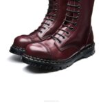 Solovair Oxblood Hi-shine 14 Gözlü çelik Burunlu Derby Botu Erkekler F4d4129 - Image 4