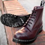 Solovair Oxblood Hi-shine 6 Gazlı çelik Burunlu Derby Botu Erkekler F4d481 - Image 5