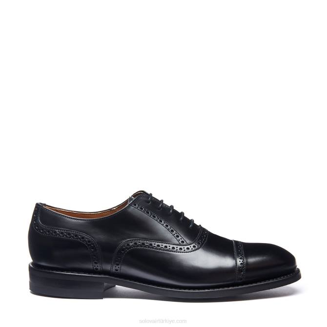 Solovair Siyah Hi-shine 5 Gazozlu Oxford Semi-brogue Ayakkabı Erkekler F4d4222 - Image 1