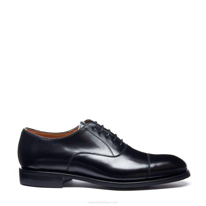 Solovair Siyah Hi-shine 5 Gözlü Oxford Ayakkabı Erkekler F4d4223 - Image 1