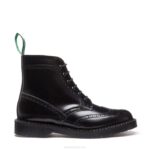 Solovair Siyah Hi-shine 6 Gözlü Brogue çizme Erkekler F4d420 - Image 2