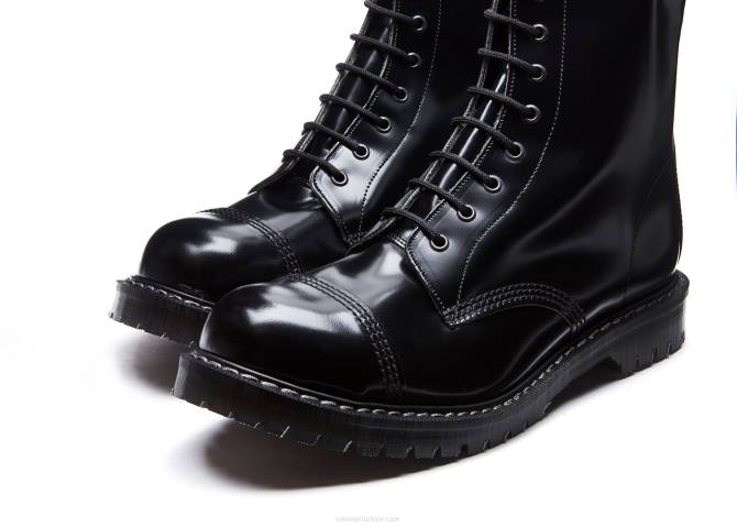 Solovair Siyah Hi-shine 8 Gazlı çelik Burunlu Derby çizme Erkekler F4d496 - Image 4