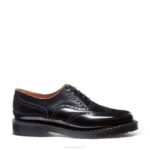 Solovair Siyah Hi-shine Ingilizce Brogue Ayakkabı Erkekler F4d4162