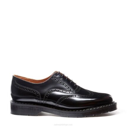Solovair Siyah Hi-shine Ingilizce Brogue Ayakkabı Kadınlar F4d4358
