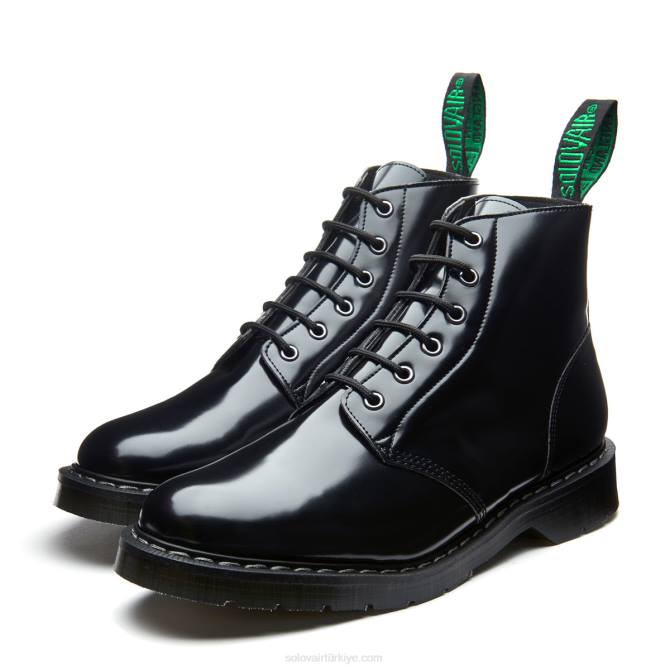 Solovair Siyah Hi-shine Vegan 6 Gözlü Astronot Botu Erkekler F4d411 - Image 4