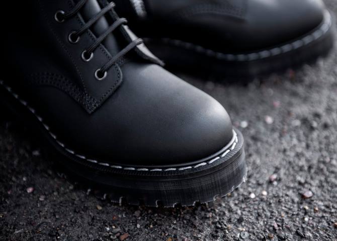 Solovair Siyah Yağlı 8 Gazlı Fermuarlı Platform Derby Botu Kadınlar F4d4297 - Image 8